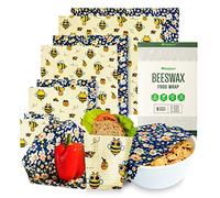 HEYECO Papier Réutilisable Cire d'Abeille - Emballage Alimentaire en Coton Bio Couvert de Cire d'Abeille, Résine d'Arbre et Huile de Jojoba - Wrap Conservation Petite à Grande Taille