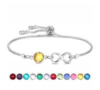 HEYEJET Bracelet de Pierre de Novembre Femme, Cadeau d'anniversaire pour elle Bijoux de Topaze pour Fille, Cadeau d'anniversaire pour Adolescente, Ajustable (11)