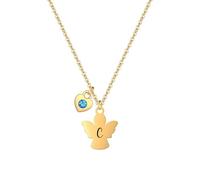 HEYEJET Collier avec ange gardien et initiale en or - Idées d'anniversaire, de fête des mères, de Noël - Pour femme et fille - Collier ange gardien, One Size, Métal, Non applicable
