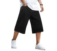 Heyfanee Short d'été ample Y2k pour homme - Coupe ample - Jorts | Coupe ample, coupe large, style Y2k, hip-hop, look surdimensionné, streetwear esthétique