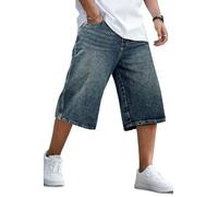 Heyfanee Short d'été ample Y2k pour homme - Coupe ample - Jorts | Coupe ample, coupe large, style Y2k, hip-hop, look surdimensionné, streetwear esthétique