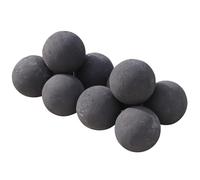 Heyfurni Boules de feu en céramique, Lot de 10, 7 cm, Noires, Foyer au gaz intérieur/extérieur, électrique, Propane, Bol à feu, Accessoires de Foyer