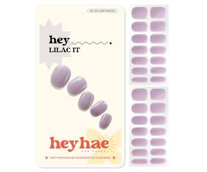 Heyhae Bandes de gel semi-durcies | Pas besoin de lampe LED | Été, solide, violet | Facile à appliquer et à enlever, qualité salon | Comprend 28 bandes, 1 tampon de préparation, une lime à ongles et