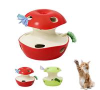 Heyhaho Cat Puzzle Toy Apple Shaped, 2026 Upgrade Interactive Apple Toy for Cat, 2-Level Modes with 10 Holes, Rechargeable for Kittens Adult Cats Toys (Red)