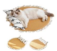 Heyhaho Cooling Mat Cat Self-Cooling 55 cm Summer Rattan Cat Bed，Black