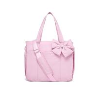 Heyhaho Luvy Bag, Light Weight Crush Bow Tote Bags for Daily Use Work Travel, Lightweight Large Purses for Women (Rose)