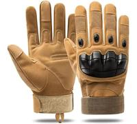 Heyhaho Tactical Full Finger Gloves with Soft Knuckle Protection, 2026 Fully Protective, Non-Slip Gloves with Touchscreen, Breathable, for Outdoor Sports (Tan, X)
