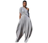 heyheyshine Hip Hop Ensemble 2 pièces pour femme avec t-shirt et pantalon Haren ample, gris, Medium