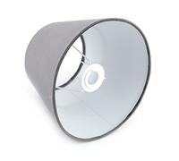 Heyiarbeit Abat-jour moyen en tissu velours fait à la main pour lampadaire, lampe de table, gris foncé, 16 x 24,9 x 18 cm