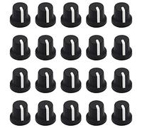 Heyiarbeit Sourcingmap Lot de 20 boutons de potentiomètre en caoutchouc souple Noir et blanc 6 mm 16 x 15 mm