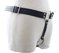 HeYie Harnais de plug anal anal vibrant en cuir avec anneau pénien - Dispositif de ceinture de chasteté de bondage SM réglable - Fétiche esclave ouvert sous-vêtements culotte plug anal for couples fem