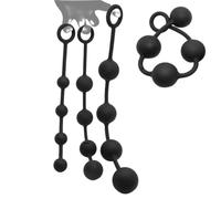 HeYie Silicone gros bouchons anaux gode anal 3/4/5 cm boules anales souples perles anales flexibles godemichet anal dilatateur anal for femme hommes bouchons anaux jouet sexuel (Color : Black Schwarz