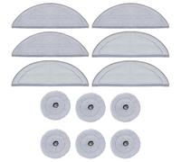 Heykewi 12 Kit d'accessoires pour Roborock Saros 10 Robot Aspirateur Accessoires de Rechange, 6 Grandes lingettes, 6 Petites brosses Rondes