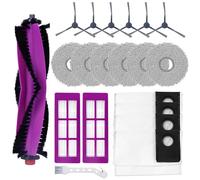 Heykewi 20 Kit d'accessoires pour Eureka J15 Pro Ultra Aspirateur Robot Accessoires, 1 Brosse principale, 6 Brosses latérales, 6 Chiffons, 4 Sacs à poussière, 2 Filtre, 1 Brosse de nettoyage