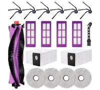Heykewi Kit d'accessoires pour aspirateur Eureka J15 Max Ultra Pièces de rechange, 1 brosse principale, 6 brosses latérales, 4 tampons de nettoyage, 2 sacs à poussière, 4 filtres, 1 brosse de