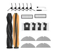Heykewi Kit d'accessoires pour dreame D20 Pro Plus Robot Aspirateur, 2 brosses principales, 6 brosses latérales, 2 filtres, 4 chiffons, 4 sacs à poussière, 1 brosse de nettoyage, 1 tournevis