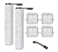 HeyKewi Rouleau de brosse et filtre de rechange pour Roborock F25 ACE / F25 RT / F25 LT / F25 ALT / F25 Aspirateur humide et sec, 2 brosses à rouleau, 4 filtres HEPA, 1 brosse propre
