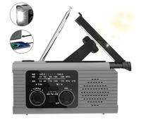HEYLAD Radio d'urgence portable - solaire/manivelle rechargeable, 4000mAh
