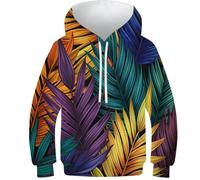 HEYLInUP Feathers Unisexes Vêtements Enfants Ado Fille Garçons Imprimé en 3D Dessin Animé Graphique Hoodies Manches Longues avec Poches pour 6-15 Ans 8-10Y