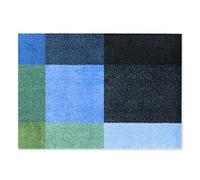 HEYMAT, Tapis de porte Mix Forest lavable absorbant durable Couleurs mélangées Bleu, Vert, Noir, 60 x 85 cm