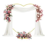 HeyMate Support d'arche en forme de cœur de 2 m pour demande en forme de cœur, kit d'arche de ballons en métal doré pour mariage, toile de fond pour cérémonie, Saint-Valentin, fête prénatale