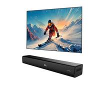 Heymell Petite 60cm 2.1ch Barre de Son TV Bluetooth/PC/Projecteur, Bar de Son TV 120W Caisson de Basse, Améliorer Le Dialogue, HDMI Arc/Optique/Aux. Mural.