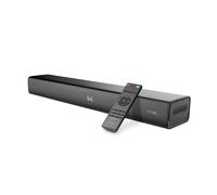 Heymell Petite barre de son Bluetooth compacte de 60 cm 2,1 canaux 120 W pour TV 22 "~ 43", PC, moniteur, projecteur. Barre de son pour TV avec amplificateur de voix, HDMI ARC optique AUX. Voyage 202