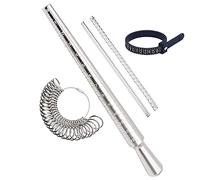 HEYMOUS Outil de mesure de baguier rond - Mandrin - Outil de mesure de la taille des bagues - Jauge de taille de bague - Bâton de taille US 1 à 13 avec demi-taille