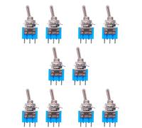 HeyNana 10 interrupteurs à bascule 3 broches 2 positions ON-OFF DPDT interrupteur de verrouillage pour une gamme d'applications de montage sur panneau. MTS-102