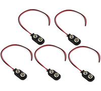 HeyNana Câble d'alimentation 5pcs, Connecteur Clip pour Batterie 9V, Noir, Femelle à Mâle