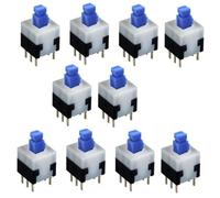 HeyNana - Micro-interrupteur Push Button 7 x 7 mm, 10 unités, pour protoboard et soudure, 6 broches