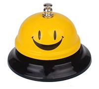 HeyNana Sonnette de réception d'hôtel Sonnette de table Sonnette de service Sonnette jaune avec un sourire pour les appels de service Argenté Serveur