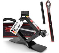 HEYNER® Cric ciseaux 1,5 t - Convient pour VW, Seat, Skoda, Audi | Cric avec cliquet, coussinet en caoutchouc assorti, sac et accessoires, certifié TÜV