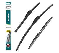 HEYNER® Kit d'essuie-glace avec essuie-glace arrière compatible avec SUZUKI SX4 S-Cross (10.2013 - 06.2022) HYBRID balai d’essuie-glace plat