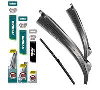 HEYNER® Kit d'essuie-glace avec essuie-glace arrière compatible avec VW GOLF VI (10.2008 - 11.2012) HYBRID balai d’essuie-glace plat