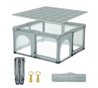 Heyo.Ja Parc pour bébé pliable, portable, pop-up, avec tapis renforcé, facile à plier, grille de sécurité pour l'intérieur et l'extérieur (127 x 127 x 67 cm)