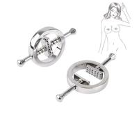 Heyokoy 2Pcs Faux Mamelon Piercings Acier Inoxydable Non Piercing mamelons boucliers Anneaux