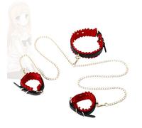 Heyokoy Bracelet nœud papillon en dentelle rouge avec détails en dentelle ajourée