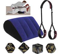 Heyokoy Ensemble de Contention avec Oreiller Sexuel, Menottes et Menottes de Pieds avec Matelas Gonflable pour la Position de l'écharpe Sexuelle, Jouets sexuels pour Couples
