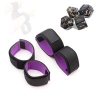 Heyokoy Sangle d'exercice de yoga noir-violet, sangle d'exercice de yoga intégrée pour les mains et les jambes