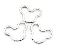 Heyous Lot de 10 porte-clés créatifs plats en métal Argenté Mickey Mouse Shape Argenté.