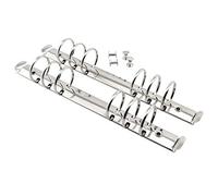 Heyous Lot de 2 classeurs A5 à 6 trous de 3 cm de diamètre en métal argenté