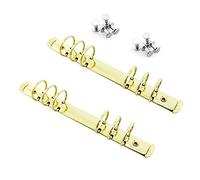 heyous Lot de 2 mécanismes de classeur à 6 trous en métal doré de 3 cm de diamètre pour carnet A5