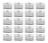 Heyous Lot de 20 clips de fixation murale en acier inoxydable 50 x 35 mm - Clip de fixation murale emboîtable argenté pour panneau mural en fibre de bambou