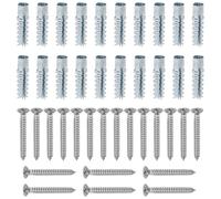 Heyous Lot de 20 fixations murales creuses M6 x 32 en métal robuste avec vis, fixations pour murs en bois et trous de charnière