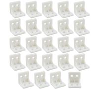 Heyous Lot de 24 équerres d'angle en plastique pour meubles, équerres de fixation - Support d'angle en forme de L - Blanc - 27 mm x 27 mm x 27 mm x 27 mm