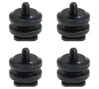 Heyous Lot de 4 supports en métal pour trépied de 6,35 mm - Noir - Pour flash et microphone