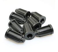 heyous Lot de 8 douilles rondes en plastique pour roulette - Tige intérieure de 1,1 cm - Noir