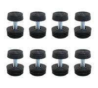 Heyous Lot de 8 pieds de nivellement réglables en plastique PP noir de 32 mm de diamètre extérieur pour équipement mécanique, équipement de fitness, meuble TV