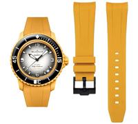 HEYOZURY Bracelet Compatible avec Blancpain x Swatch Fifty fathoms Bracelet de Montre 22mm Ceinture de Remplacement en Caoutchouc Pour les Hommes avec Outil de Démontage